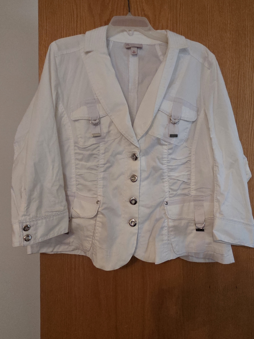 Dress Barn White Utility-Style Blazer